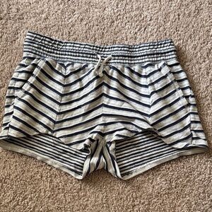 LAmade Navy and White Striped Athletic Shorts